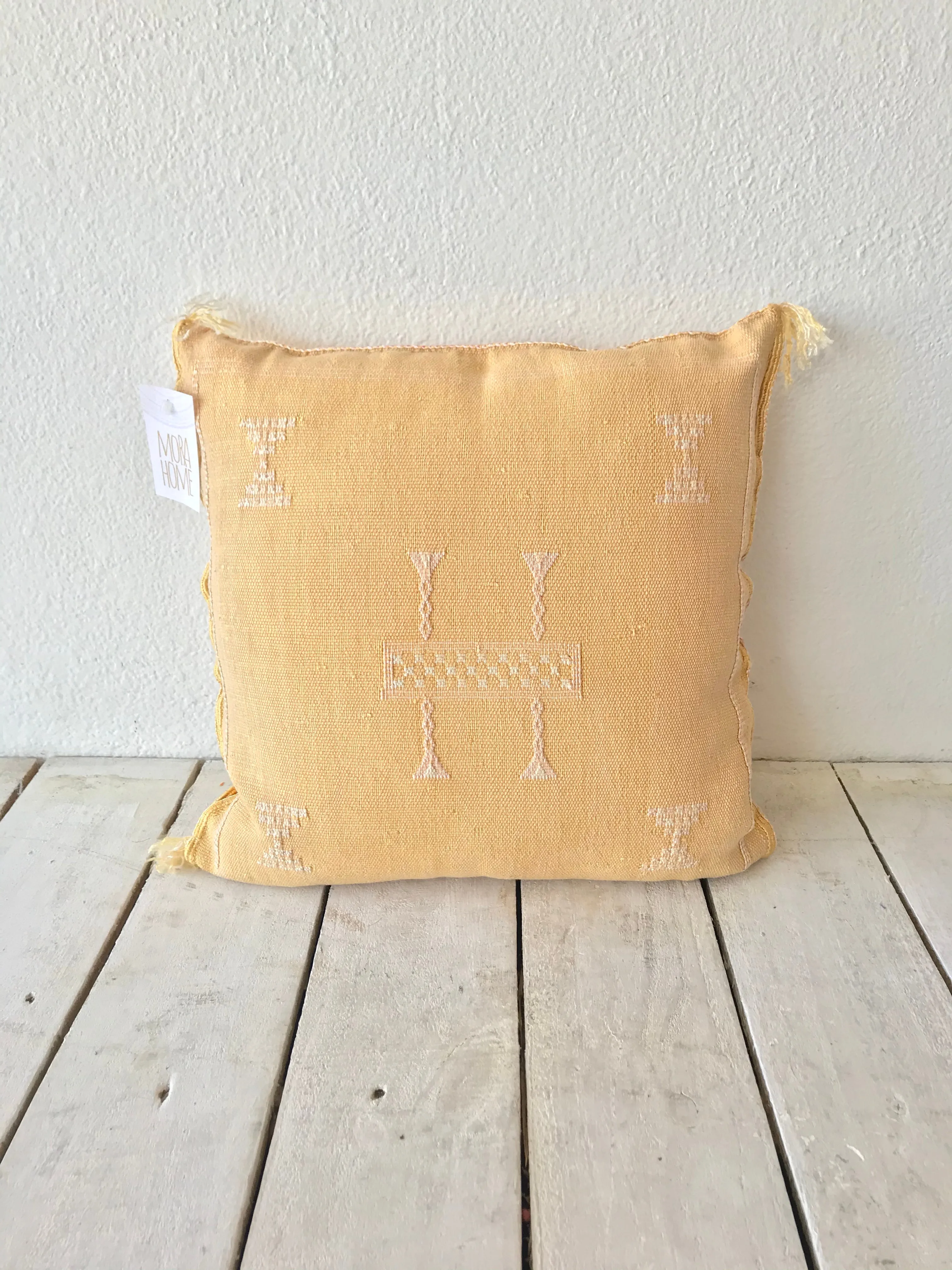 Yellow Cactus Silk Pillow