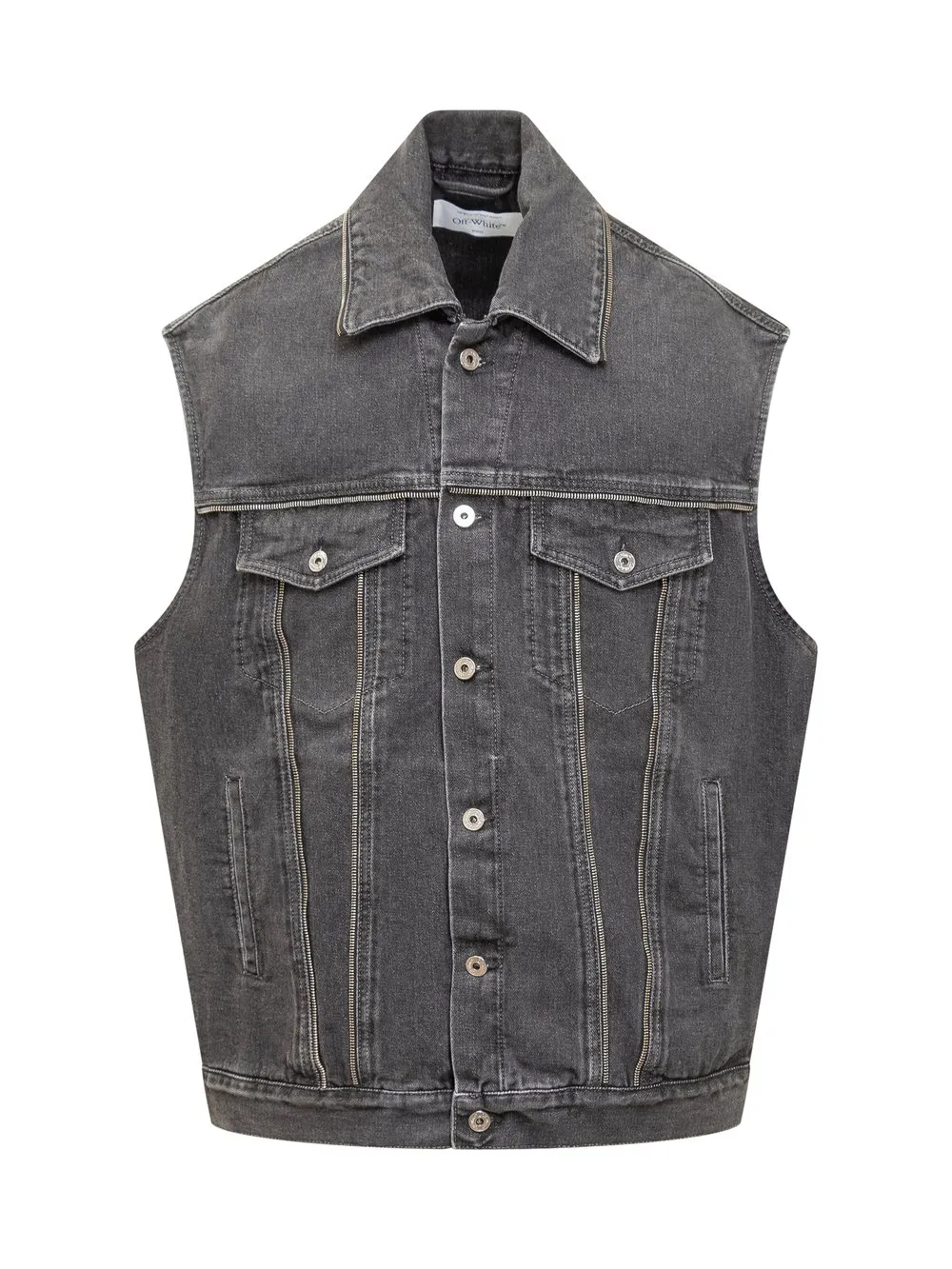 Zip Denim Over Vest