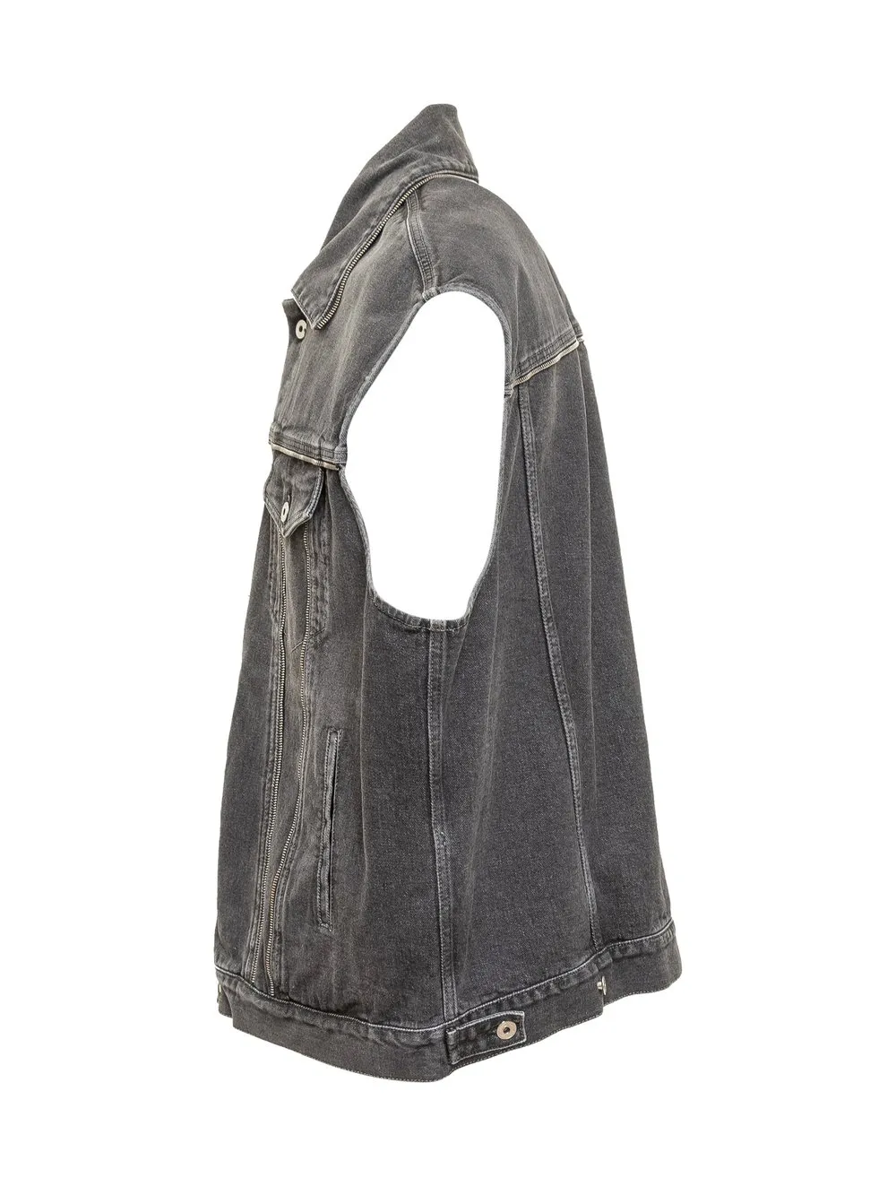 Zip Denim Over Vest